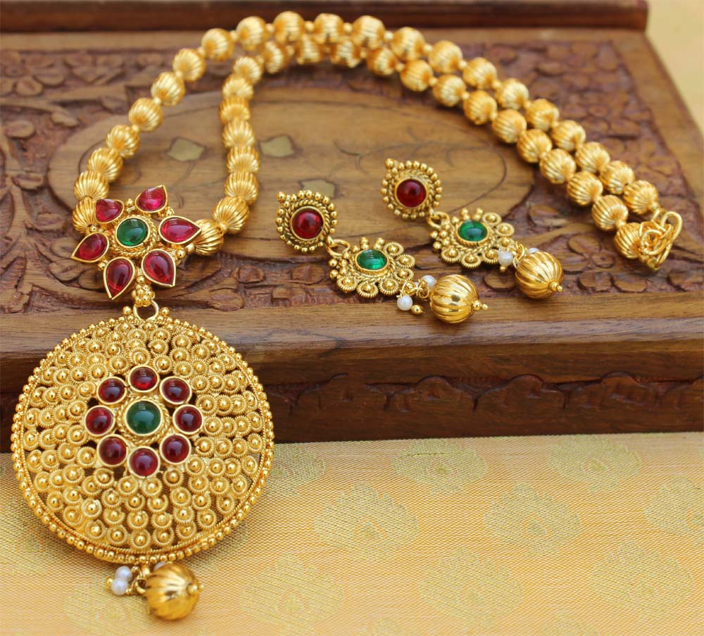 Gold Plated Stylish Handmade Necklace Set T2684