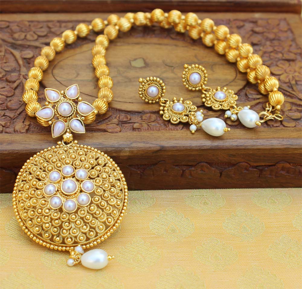 Gold Plated Stylish Handmade Necklace Set T2685