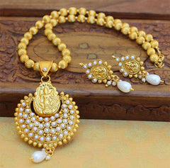 Gold Plated Temple Handmade Necklace Set T2605