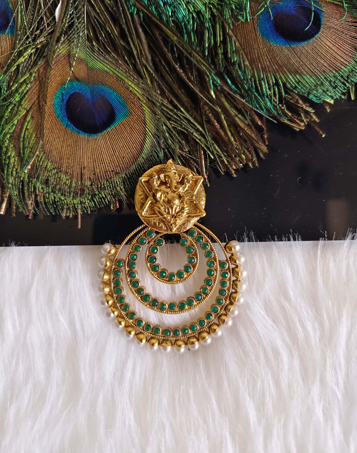 Gold Plated Genesh Temple Pendant T2864