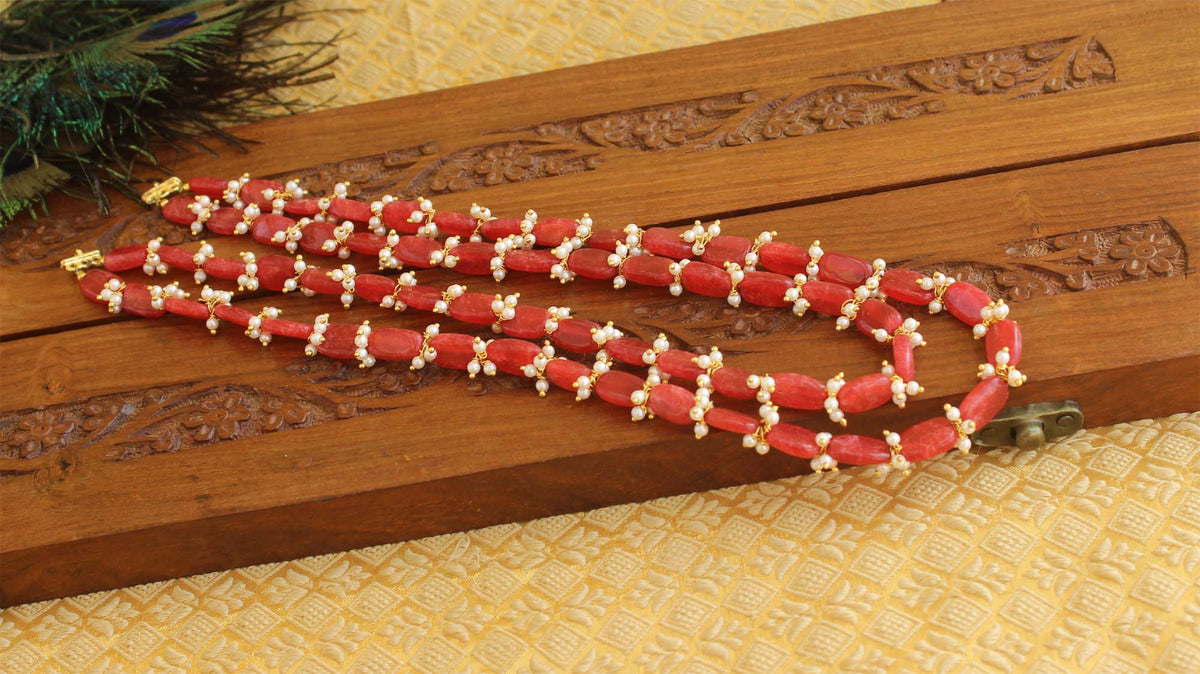 Handmade Pearl Beads Layered Necklace T2699