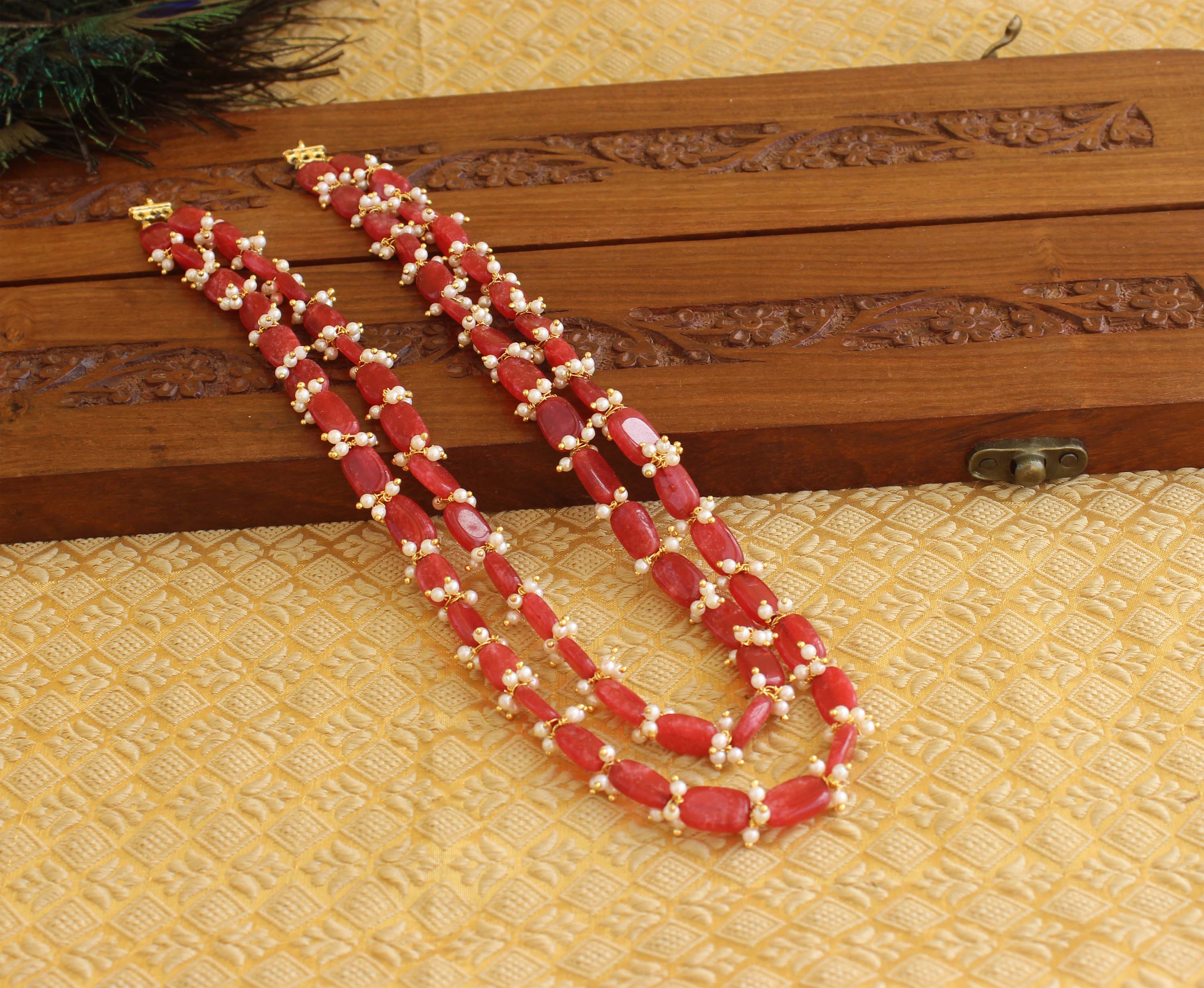 Handmade Pearl Beads Layered Necklace T2699