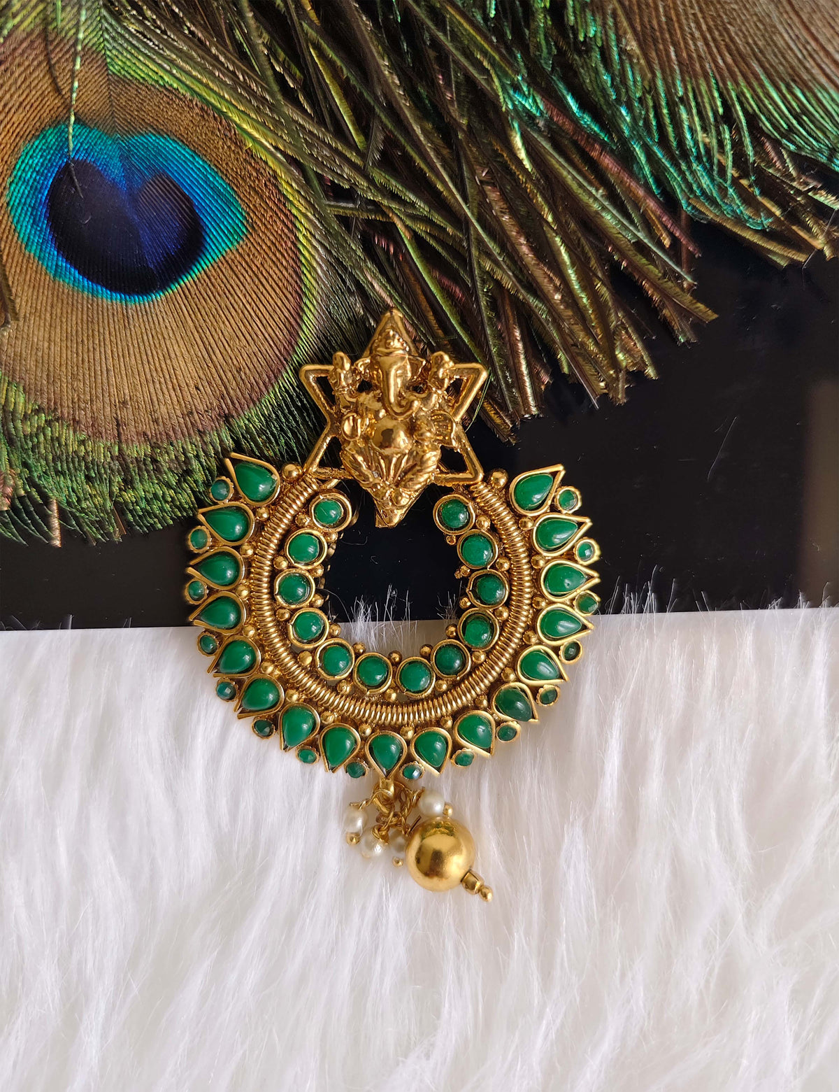 Temple Ganesh Gold Plated Pendant T2865