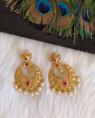 Stylish Matte Finish Pearl Stone Earrings T2868