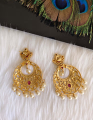 Stylish Matte Finish Pearl Stone Earrings T2868