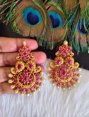 Matte Finish Ruby Stone Earrings T2870