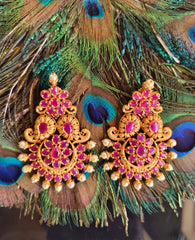 Matte Finish Ruby Stone Earrings T2870