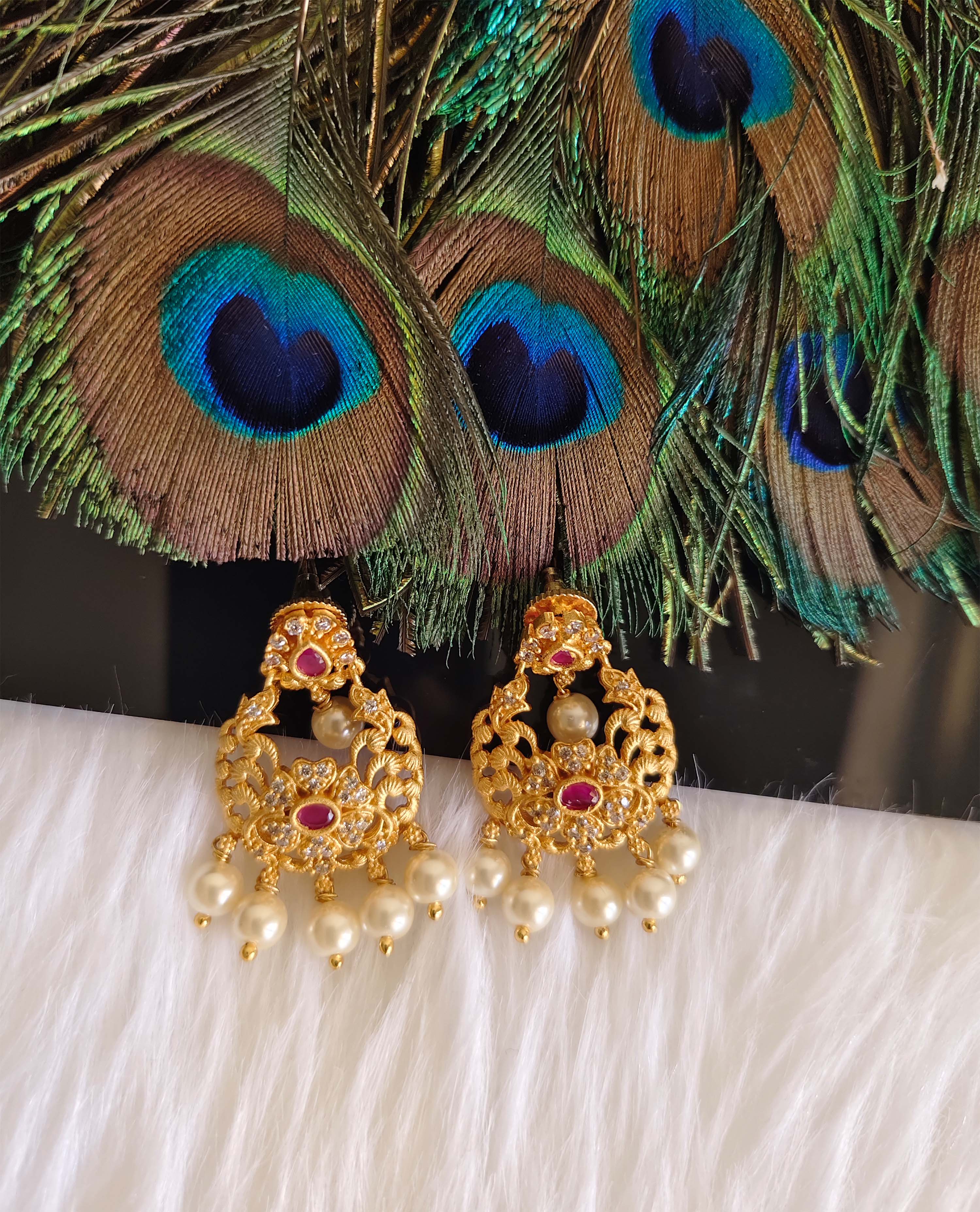 Matte Finish Stone Earrings T2872