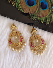 Matte Finish Peacock CZ Stone Earrings T2873