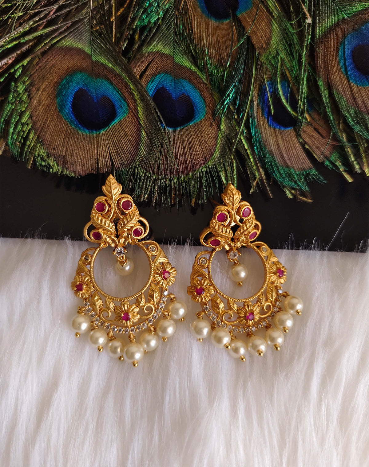 Matte Finish Stone Earrings T2874