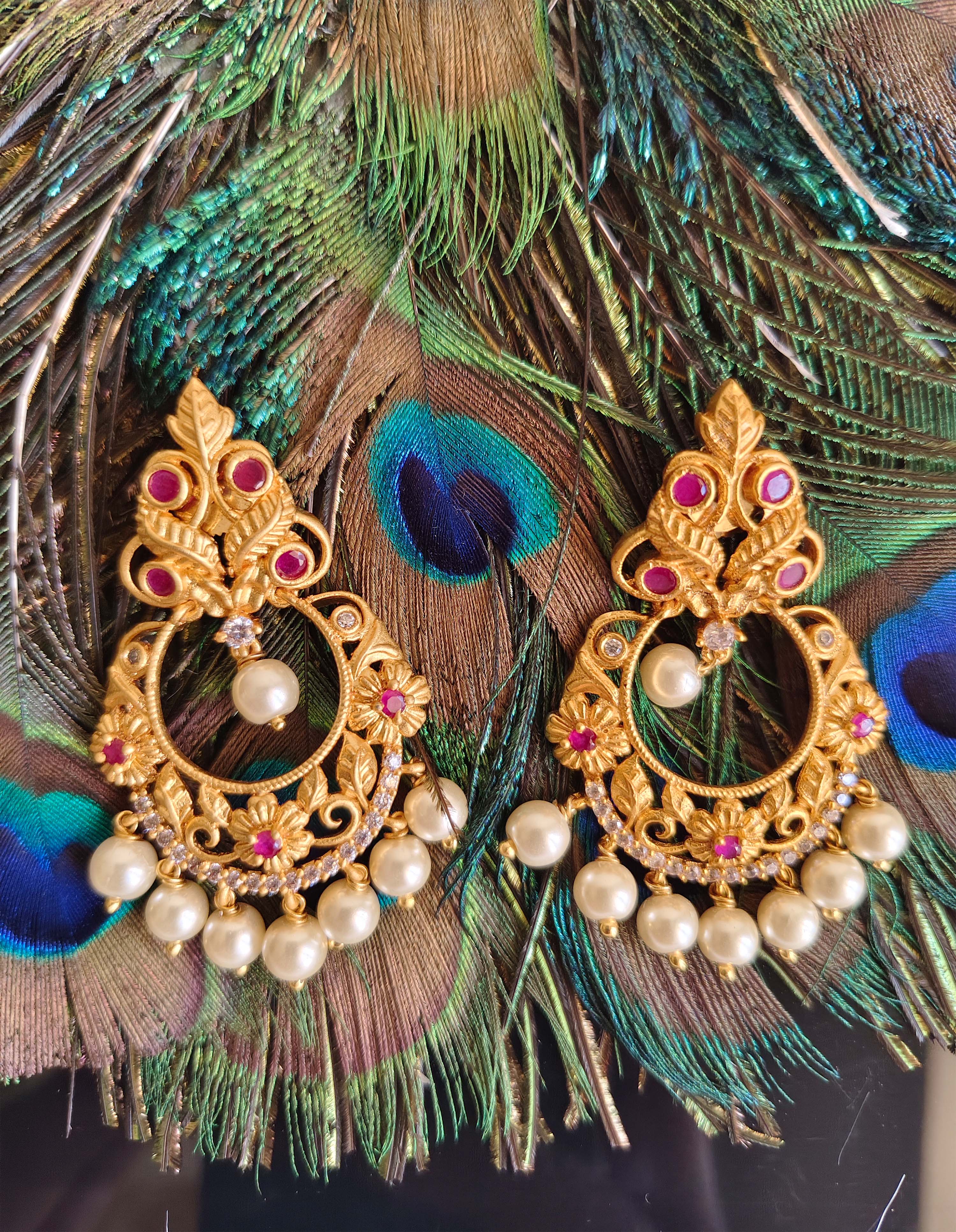 Matte Finish Stone Earrings T2874