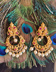 Matte Finish Stone Earrings T2874