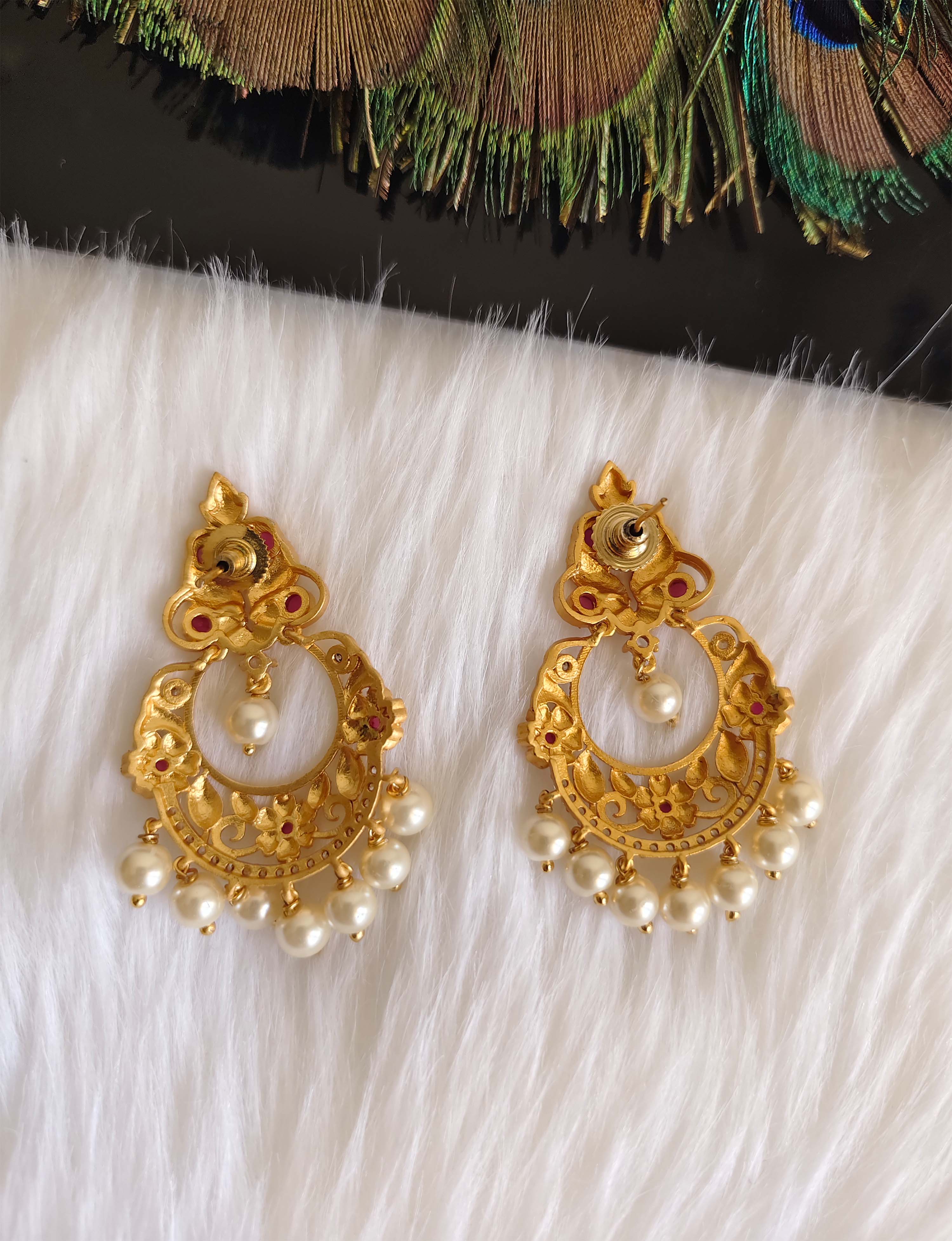 Matte Finish Stone Earrings T2874