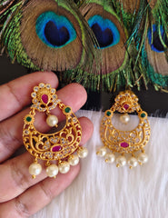 Matte Finish Stylish Stone Earrings T2876