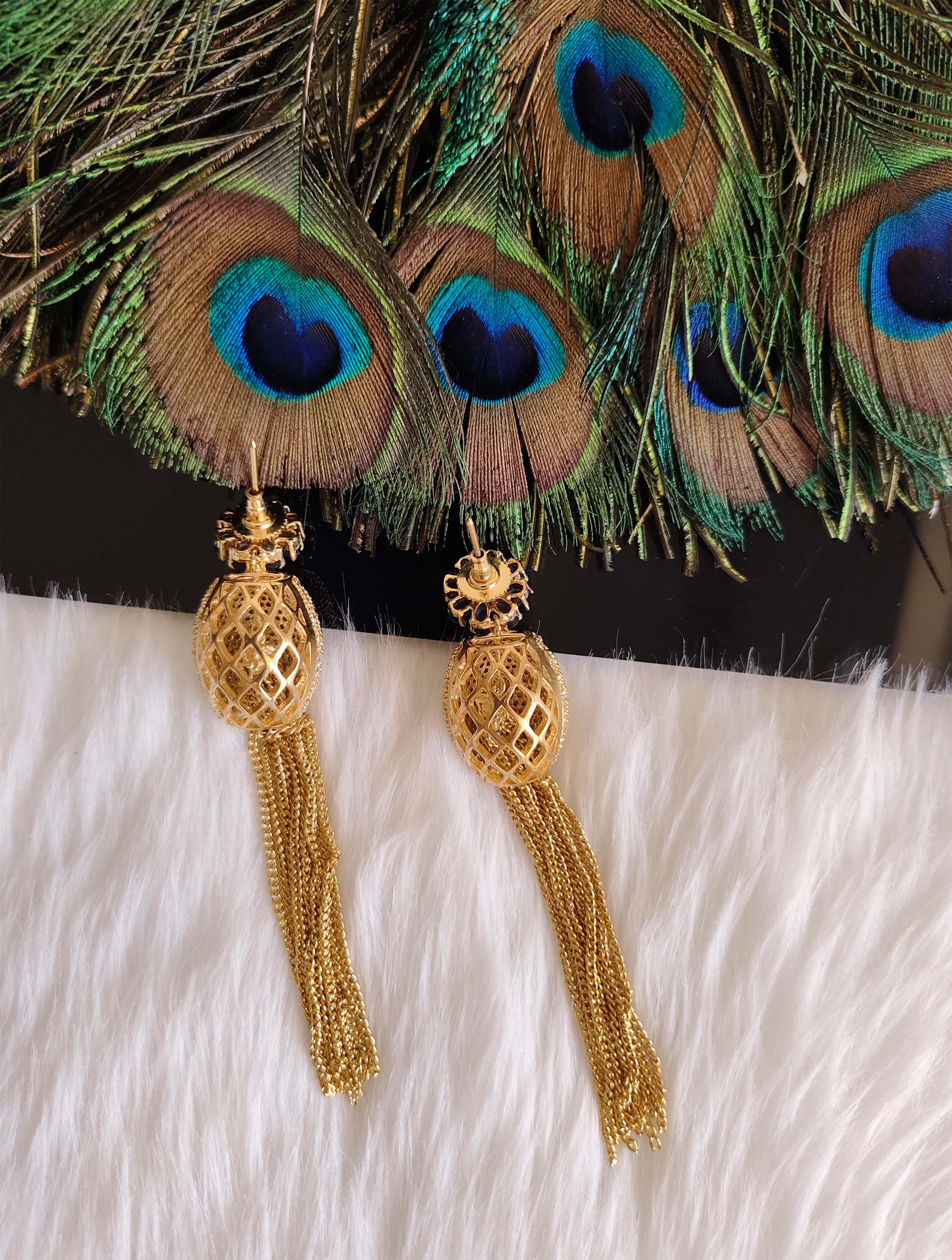 Designer Gold Plated CZ Stone Earrings T2879