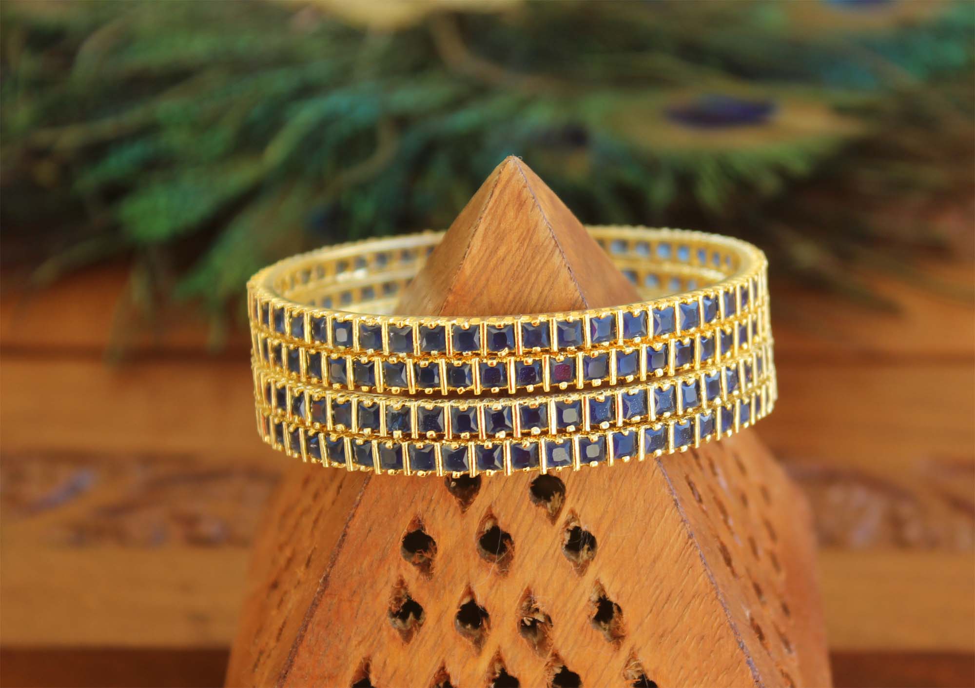 Gold Plated Stone Bangles T2927