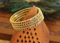 Gold Plated Stone Bangles T2928