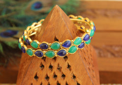 Gold Plated Kempu Stone Bangles T2882