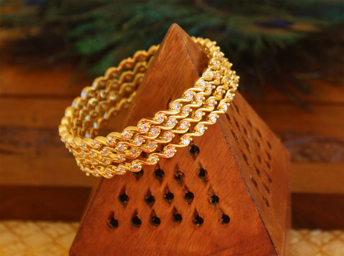 Gold Plated Stone Bangles T2943