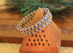 Gold Plated Blue Stone Bangles T2954