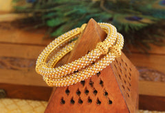 Gold Plated Pearl Bangles T3030