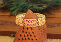 Gold Plated CZ Stone Bangles T3032