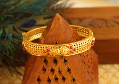 One Gram Gold Temple Stone Kada T3067