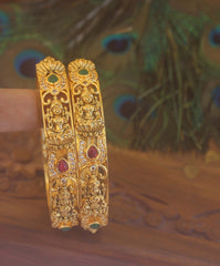 Matte Finish Lakshmi Stone Bangles T2160