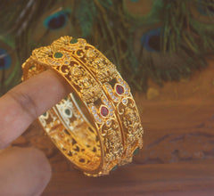 Matte Finish Lakshmi Stone Bangles T2160