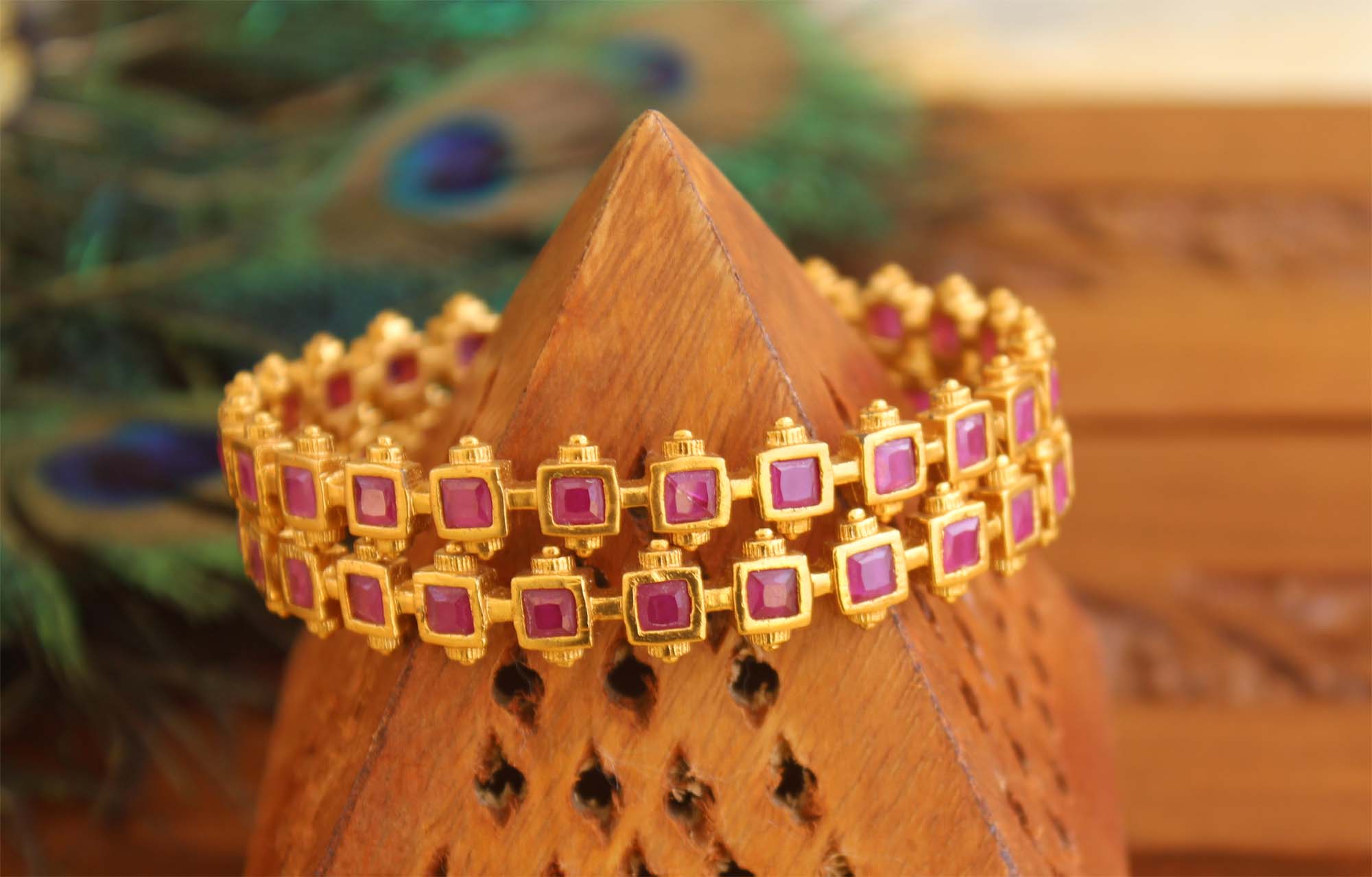 Matte Finish Ruby Bangles T2888