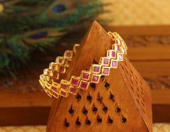 Ruby Gold Plated Bangles T2915