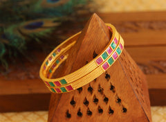 Gold Plated Stone Bangles T2957