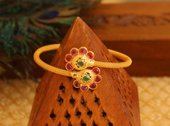 Gold Plated Multi Color Stone Kada T3116