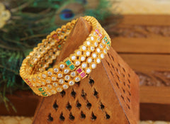 Gold Plated Stone Bangles T2899