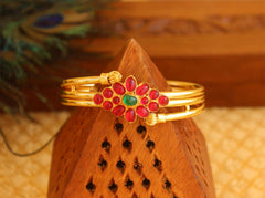 Gold Plated Multi Color Stone Kada T3071