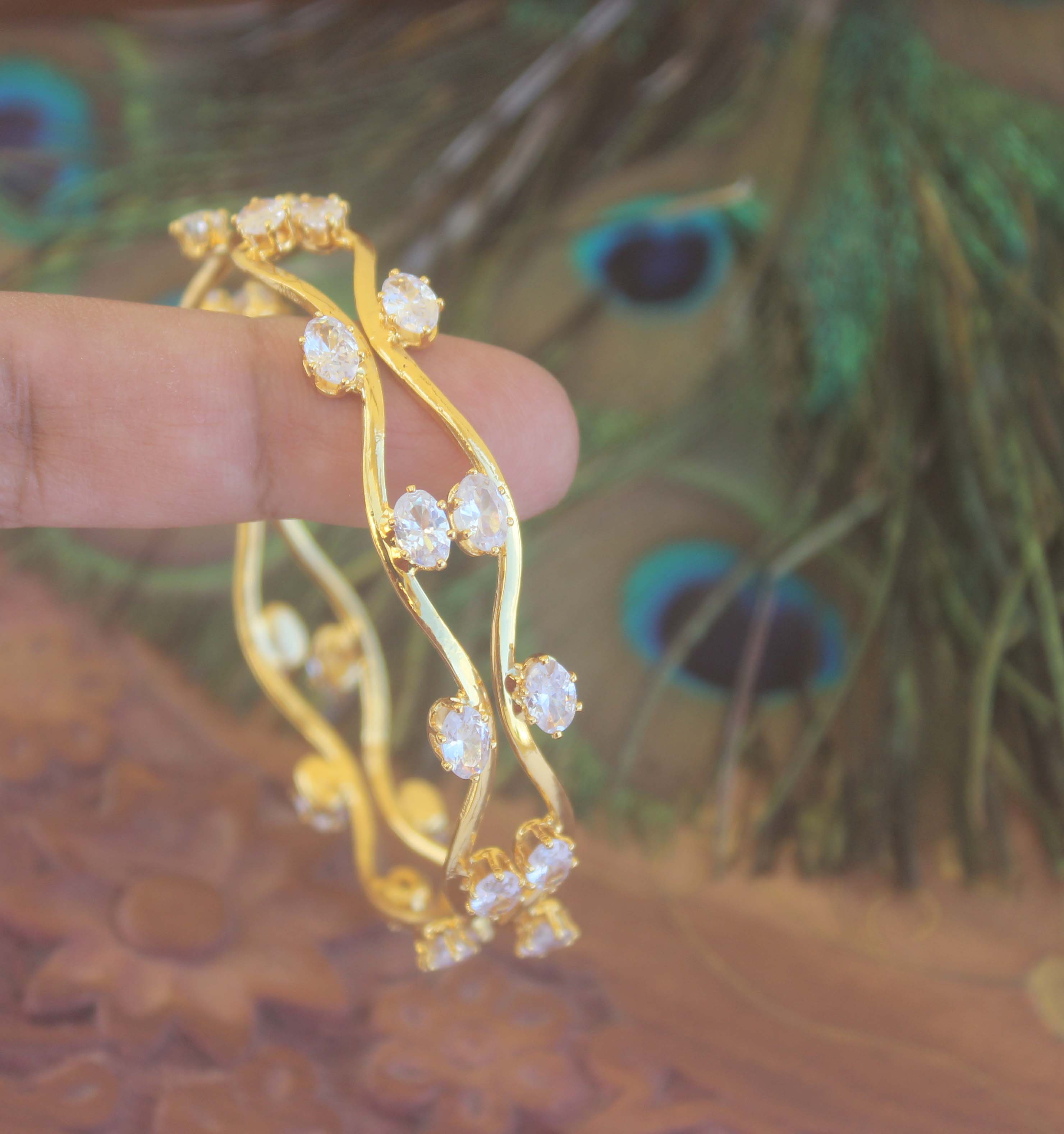 Designer Gold Plated Bangles T2152