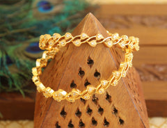 Gold Plated White Stone Bangles T2901