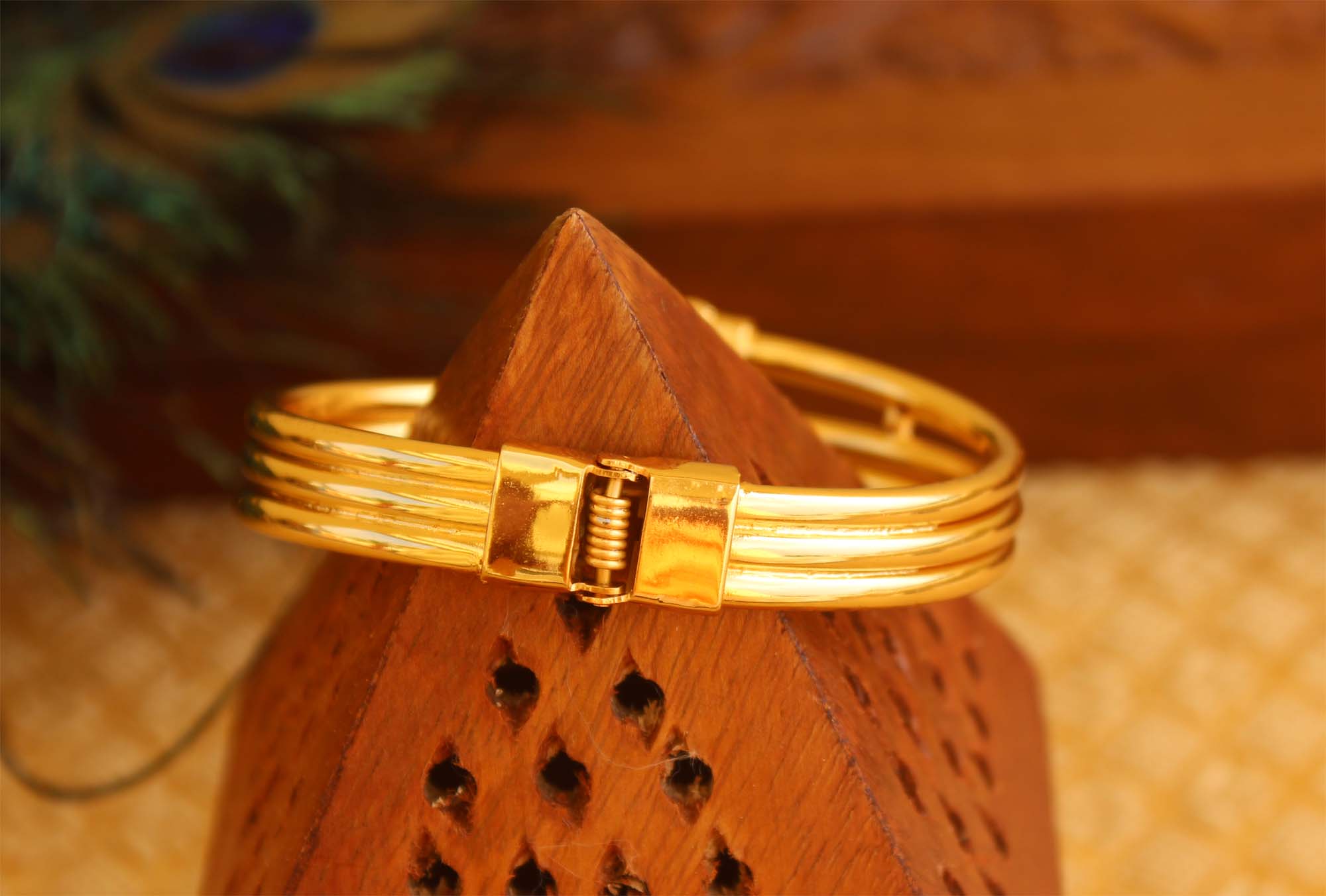 Gold Plated Multi Color Stone Kada T3071