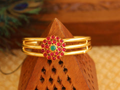 Gold Plated Multi Color Stone Kada T3100