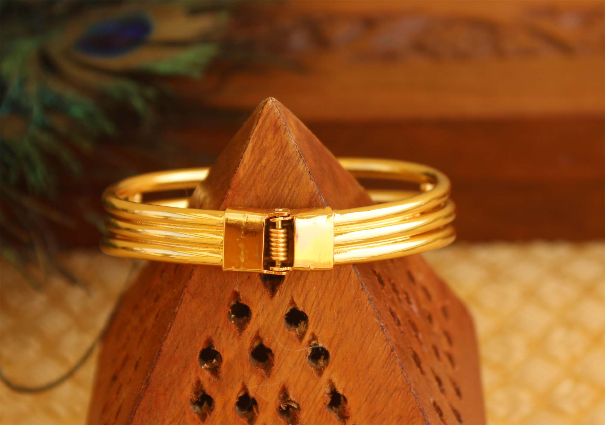 Gold Plated Multi Color Stone Kada T3072