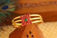 Gold Plated Multi Color Stone Kada T3073
