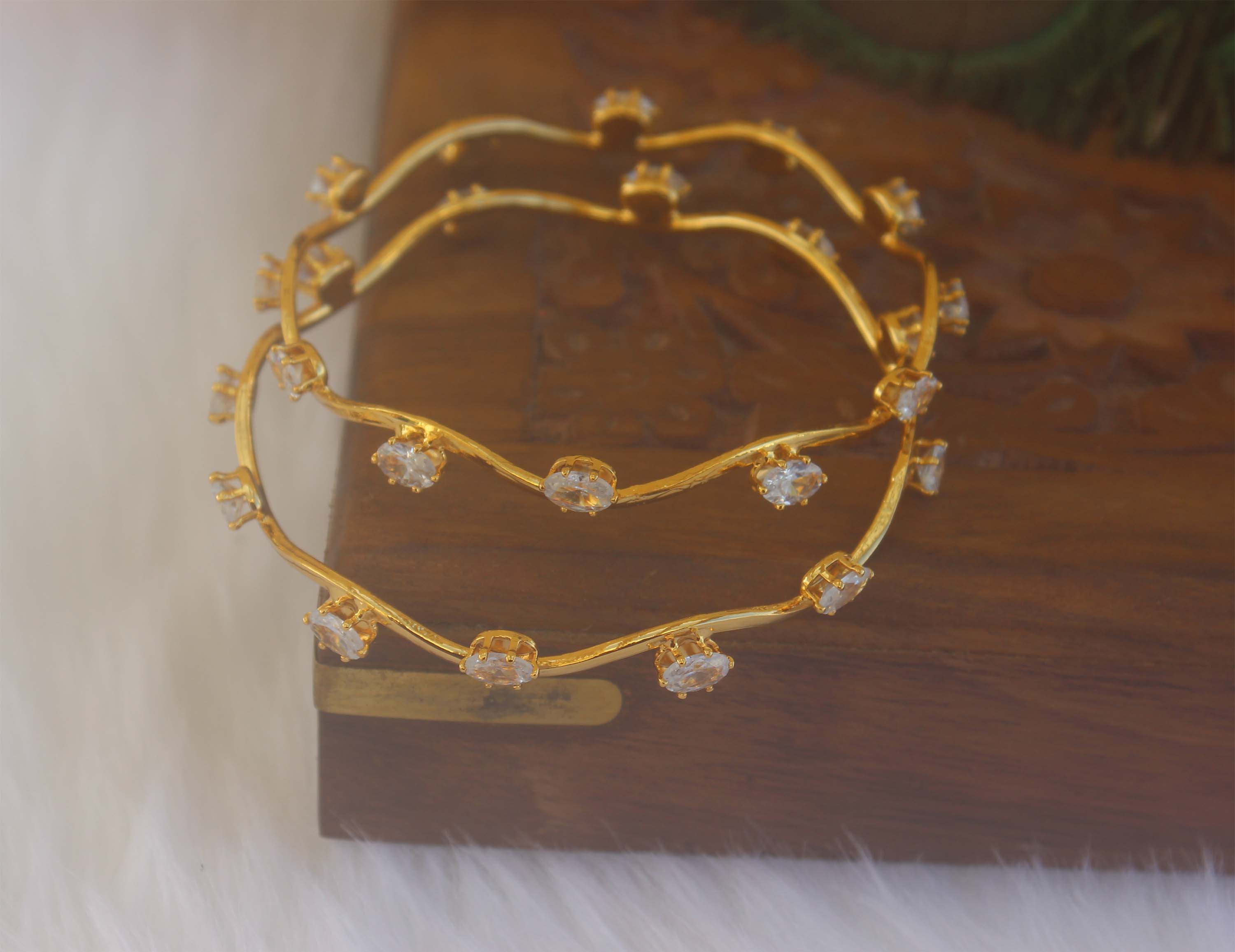 Designer Gold Plated Bangles T2152