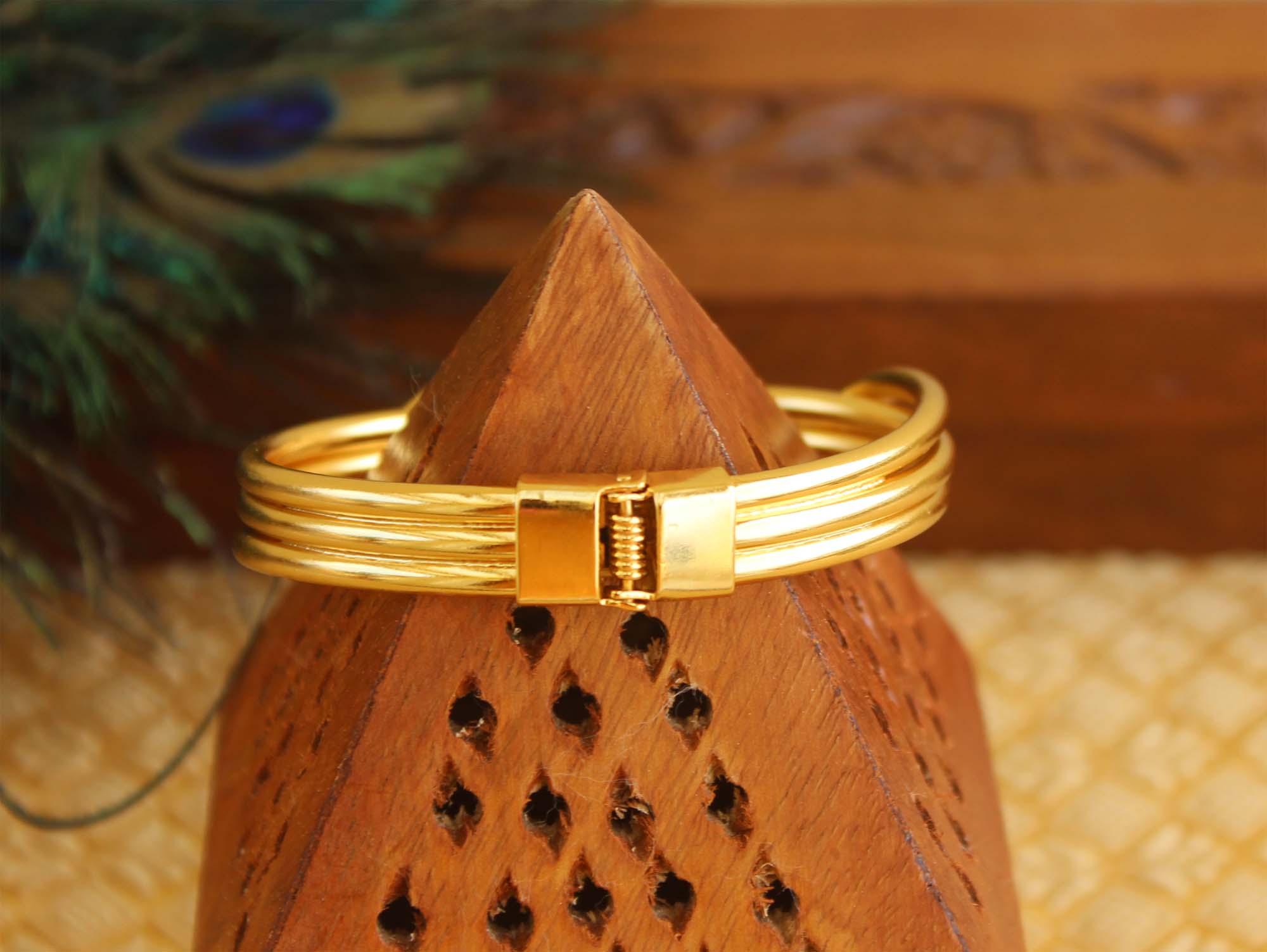 Gold Plated Multi Color Stone Kada T3101