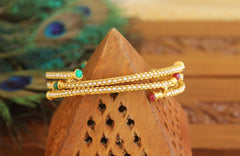 Gold Plated Pearl Bangles T2907