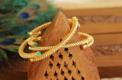 Gold Plated Pearl Bangles T2907