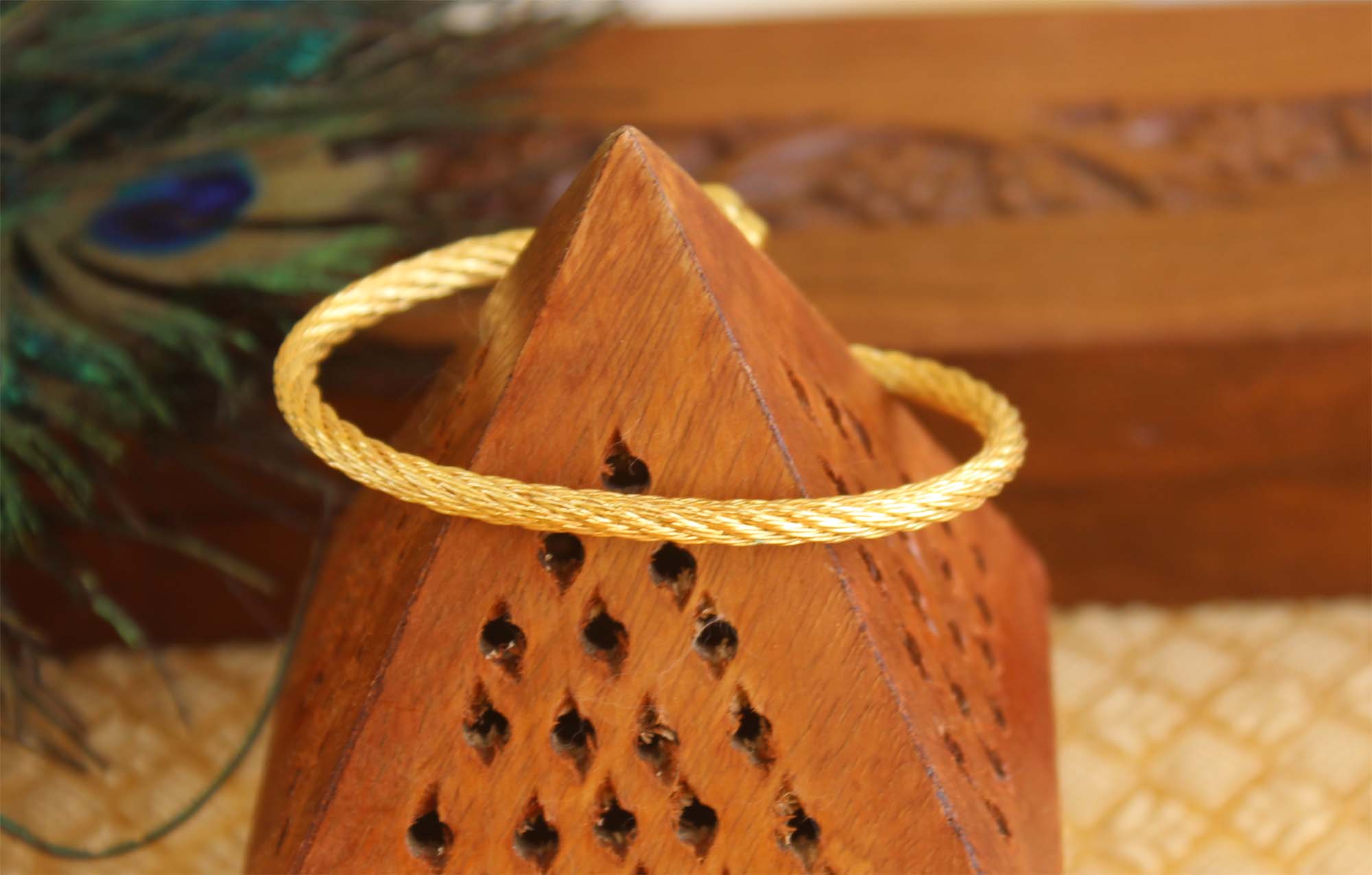 Gold Plated Multi Color Stone Floral Kada T3076