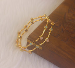 Designer Gold Plated Stone Bangles T2155