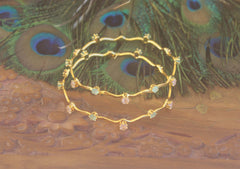 Designer Gold Plated Stone Bangles T2155