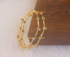 Designer Gold Plated Stone Bangles T2155