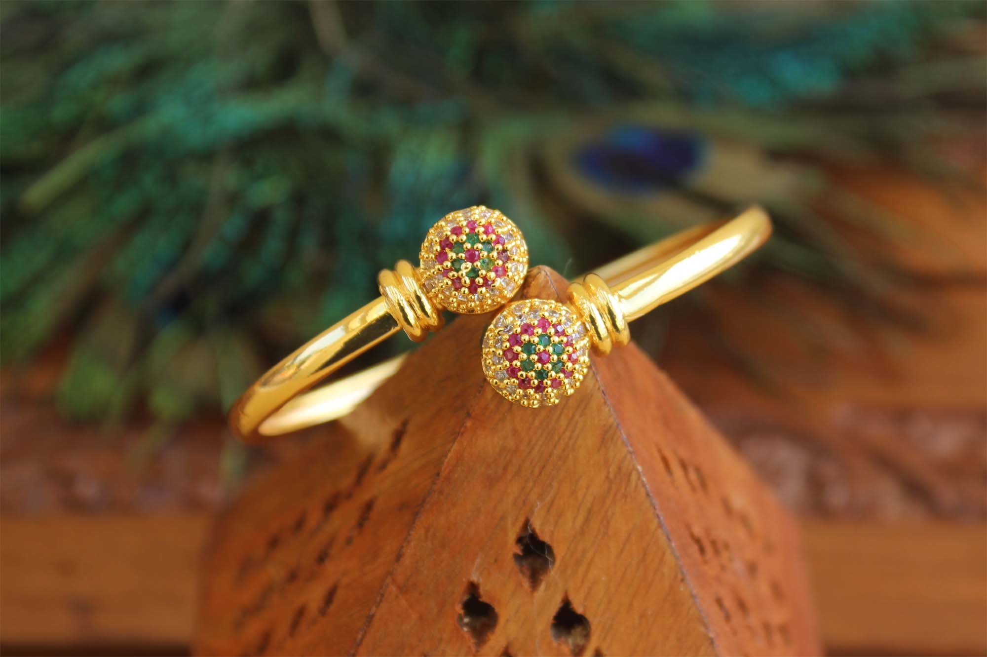 CZ Stone Gold Plated Kada T2967